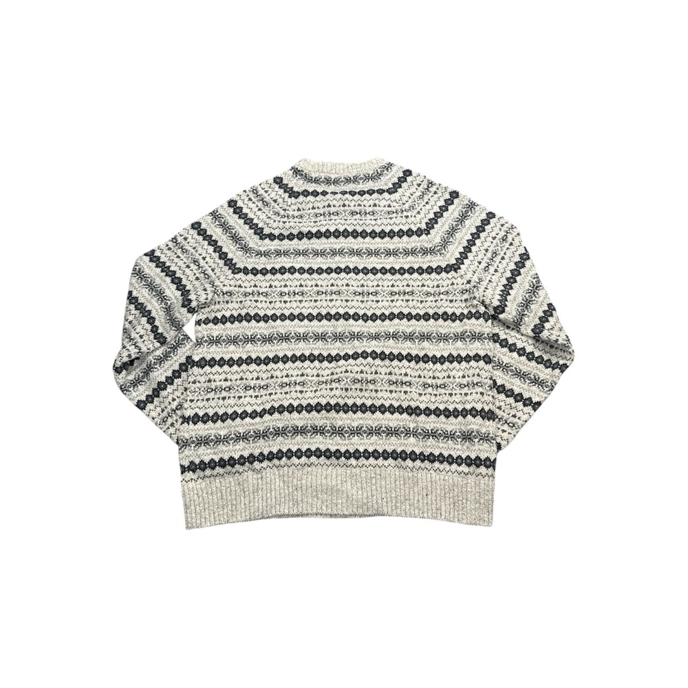 Goodfellow & Co Mens Fair Isle Crewneck Sweater Grey Black White